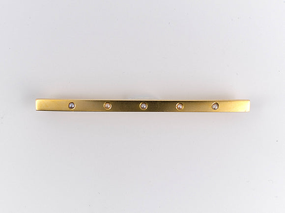 20563 - SOLD - Art Nouveau L & A Gold Pearl Bar Pin