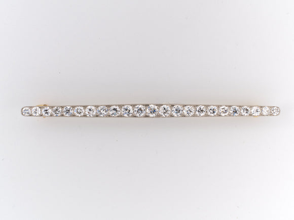 20994 - Edwardian Platinum Diamond Tapered Bar Pin