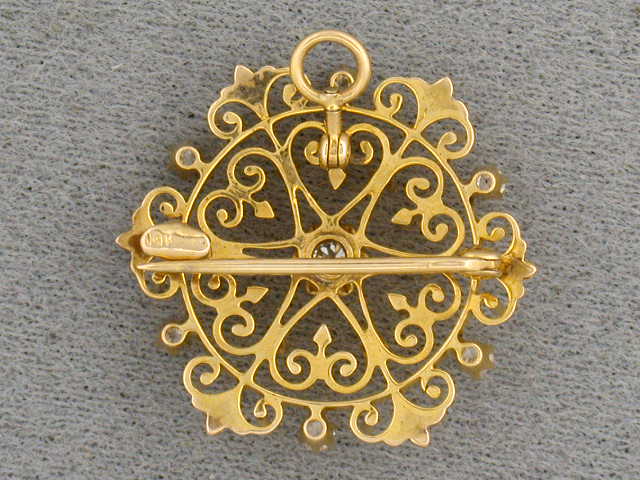 21106 - Victorian Gold Diamond Pin Pendant