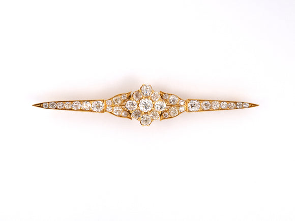 21519 - SOLD - Victorian Gold Diamond Bar Pin