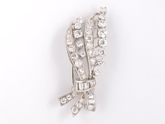 21932 - Circa 1953 Oscar Heyman Platinum Diamond Floral Pin