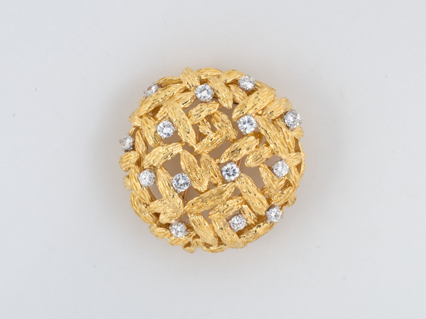 23058 - SOLD - Circa1960s Mauboussin Gold Platinum Diamond Pin
