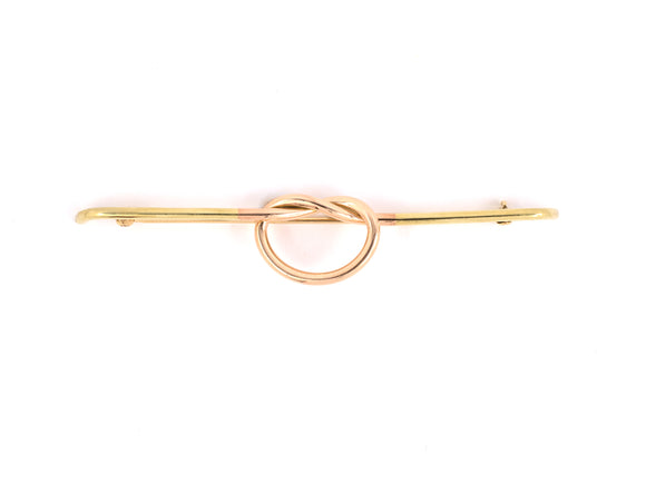 23305 - Retro Udall & Ballou Gold Knot Bar Pin