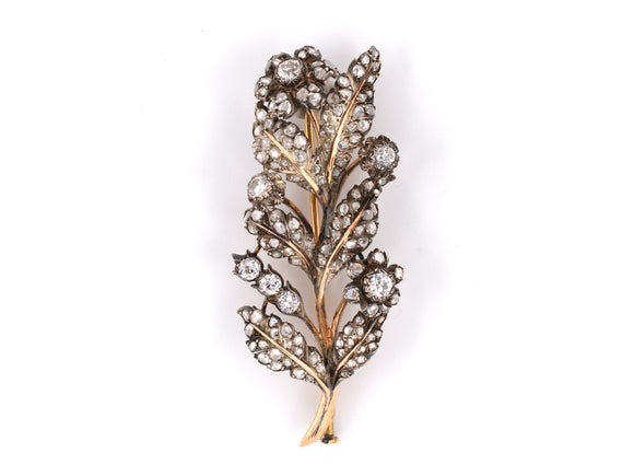 23534 - Buccellati Gold Silver Diamond Flower Pin