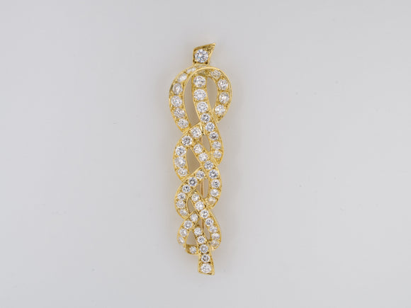 23686 - Gemlok Gold Diamond Braid Knot Pin