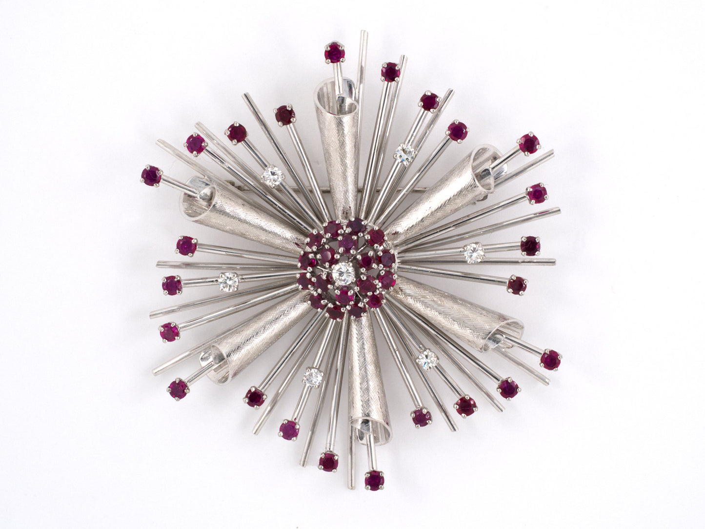 23723 - Retro Gold Diamond Ruby Pin