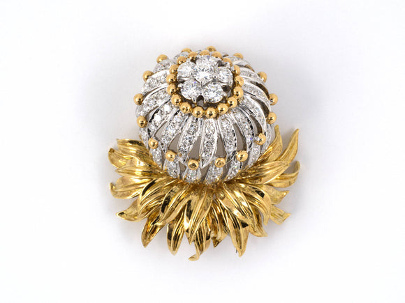 23835 - Tiffany Gold Diamond Flower Pin