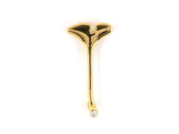 23946 - Tiffany Gold Diamond Ginkgo Leaf Pin