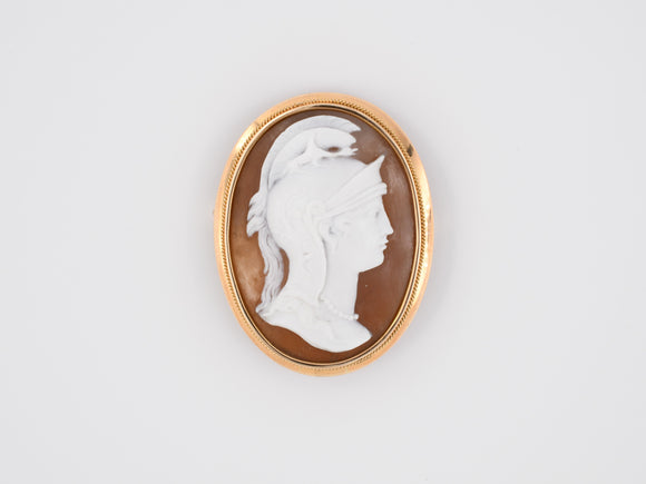23953 - SOLD - Gold Shell Cameo Soldier Head Pin
