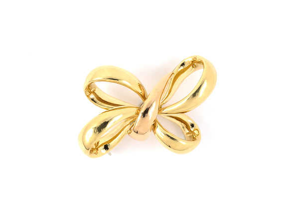23978 - Gold Knot Ribbon Bow Pin