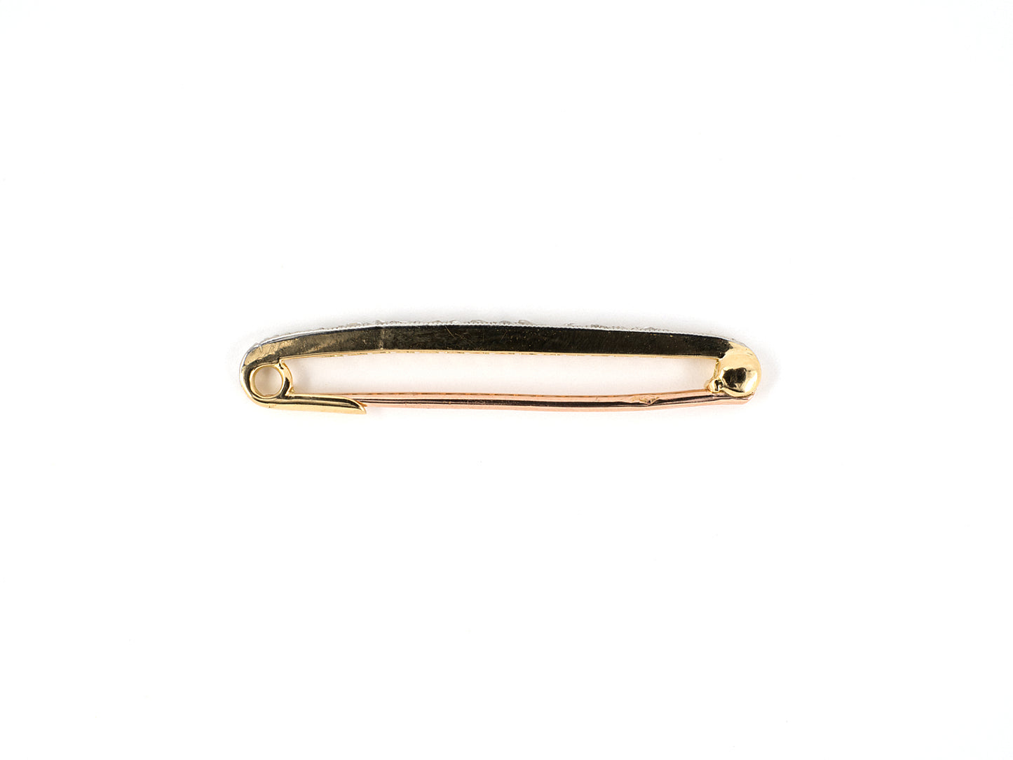 24146 - SOLD - Edwardian French Platinum Gold Rose Cut Diamond Lingerie Pin