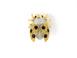 24170 - Garavelli Italy Gold Diamond Yellow Sapphire Black Onyx Blue Enamel Lady Bug Beetle Pin