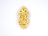 24201 - Lalaounis Greece Hercules Knot Gold Carved Woven Floral Design Pin