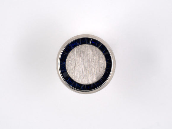30261 - Gold Synthetic Sapphire Circle Tie Tack