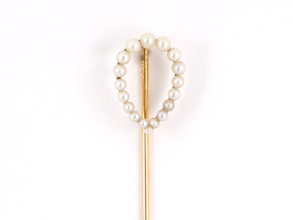 30924 - Victorian Gold Pearl Stick Pin