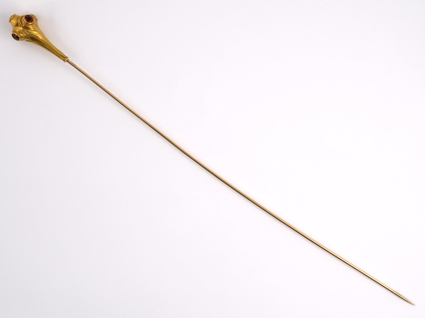 30936 - SOLD - Art Nouveau Sloan & Co. Gold Citrine Hat Pin