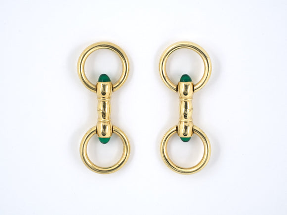 30986 - SOLD - Circa 1925 Larter Gold Green Onyx Cuff Links