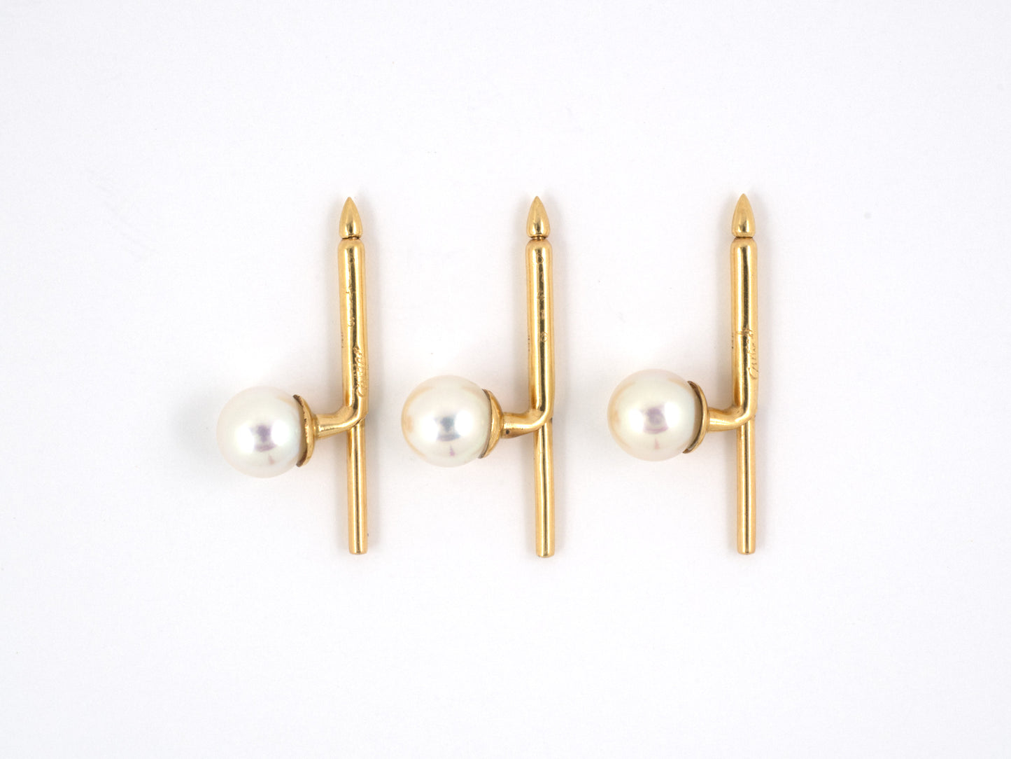 31138 - Cartier Gold Pearl Shirt Studs Buttons