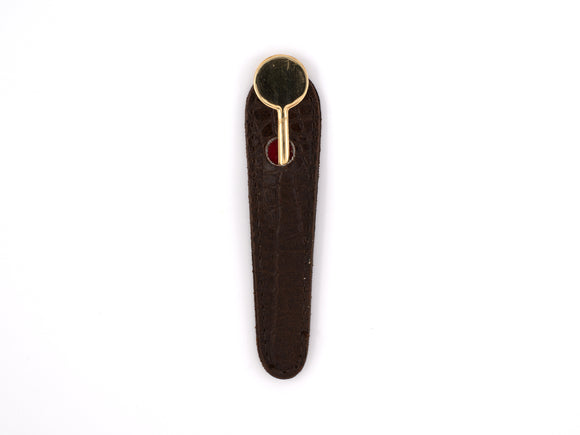 31231 - Gold Toothpick With Leather Case
