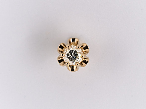 31256 - Gold Diamond Flower Tie Tack