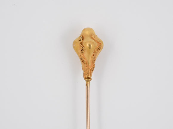 31266 - SOLD - Victorian Etruscan Revival Gold Stick Pin