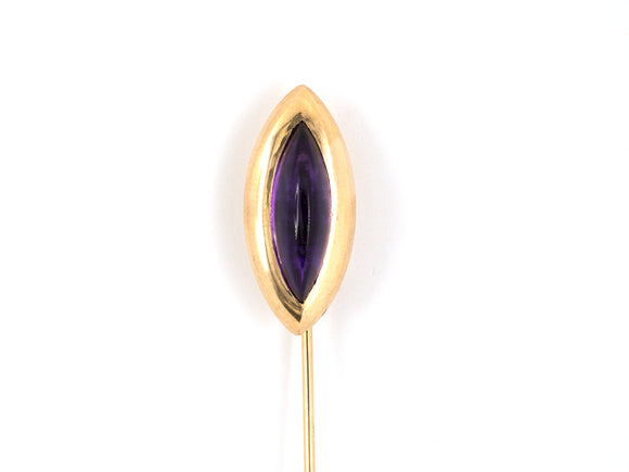 31268 - SOLD - Victorian Gold Amethyst Stick Pin