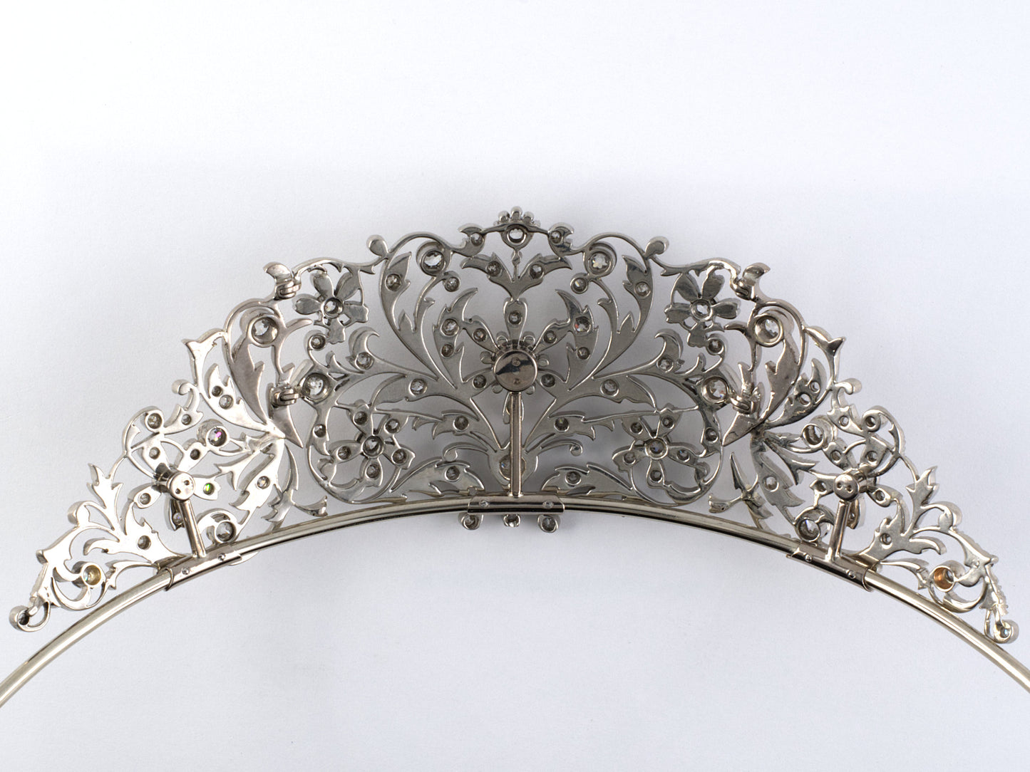 31285 - SOLD - Victorian Silver Diamond Floral Tiara