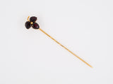 31316 - SOLD - Victorian Gold Garnet Leaf Design Stick Pin