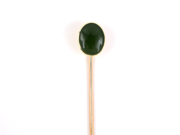 31320 - SOLD - Victorian Gold Nephrite Jade Stick Pin