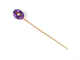 31354 - Victorian French Gold Amethyst Pearl Stick Pin