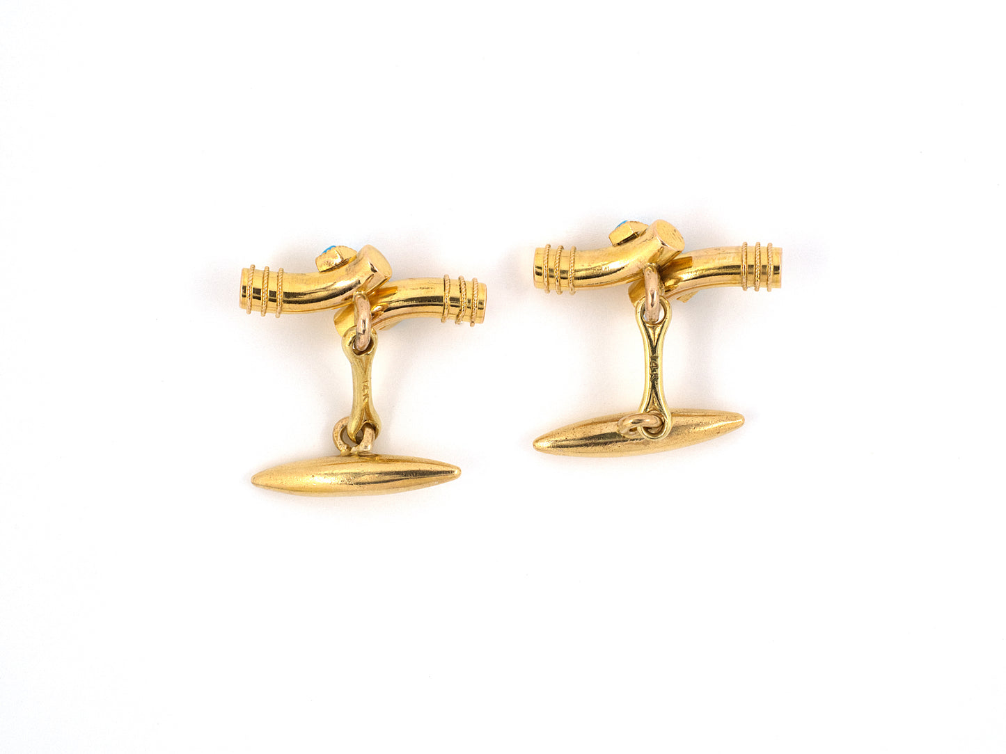 33230 - Victorian Gold Turquoise Cuff Links