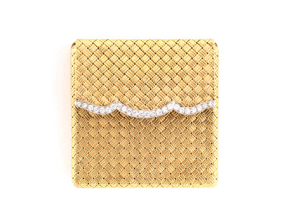 33339 - Platinum Gold Diamond Woven Weave Compact