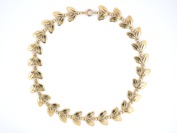 42951 - Circa 1950 Gold Leaf Necklace