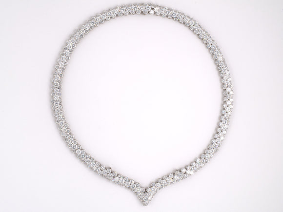 43048 - Circa 1966 Van Cleef & Arpels Platinum Diamond 3-Row Flexible Necklace