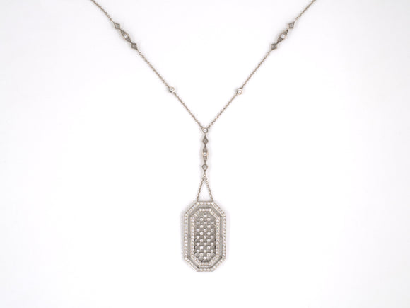 43105 - SOLD - Tiffany Voile Platinum Diamond Pendant Necklace
