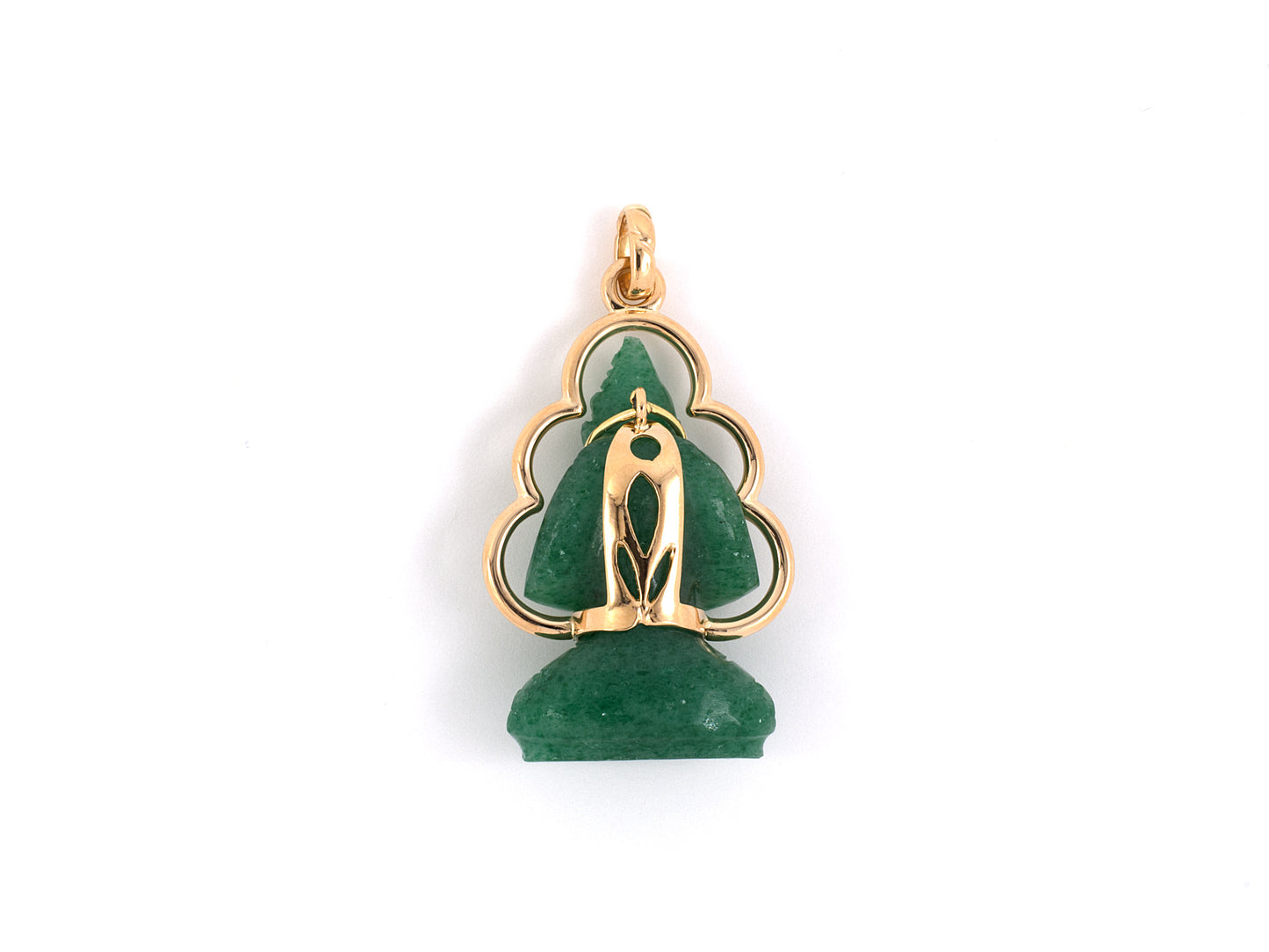 43124 - Gold Aventurine Buddha Charm Pendant