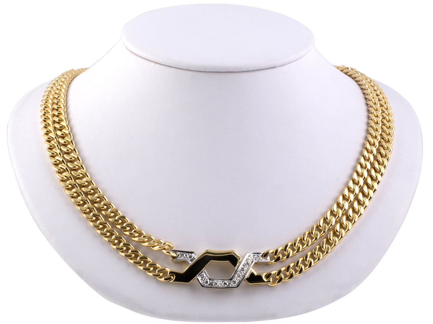 43164 - Cira 1980 Gucci Gold Diamond Necklace