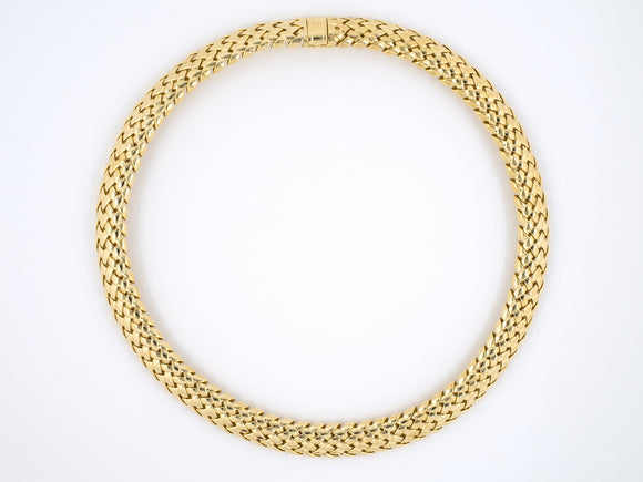 43236 - Circa 1985 Tiffany Vannerie Gold Mesh Necklace