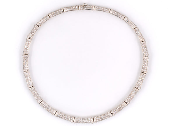 43315 - Cartier Gold Diamond Bamboo Necklace