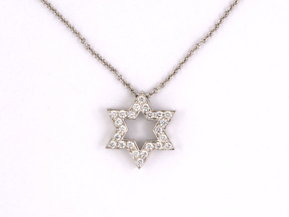 43371 - SOLD - Tiffany Platinum Diamond Star Of David Pendant