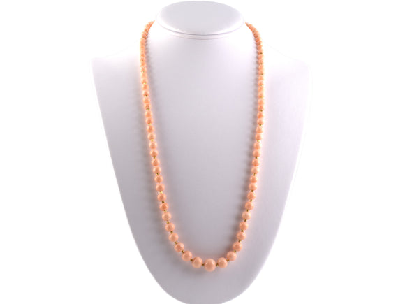 43376 - SOLD - Circa 1992 Gold Coral Diamond Necklace