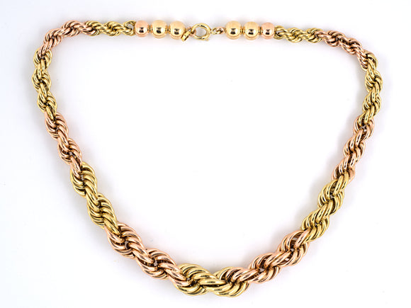 43430 - Retro Gold Twist Rope Necklace