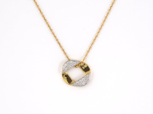 43476 - Verdura Platinum Gold Diamond Pendant Necklace
