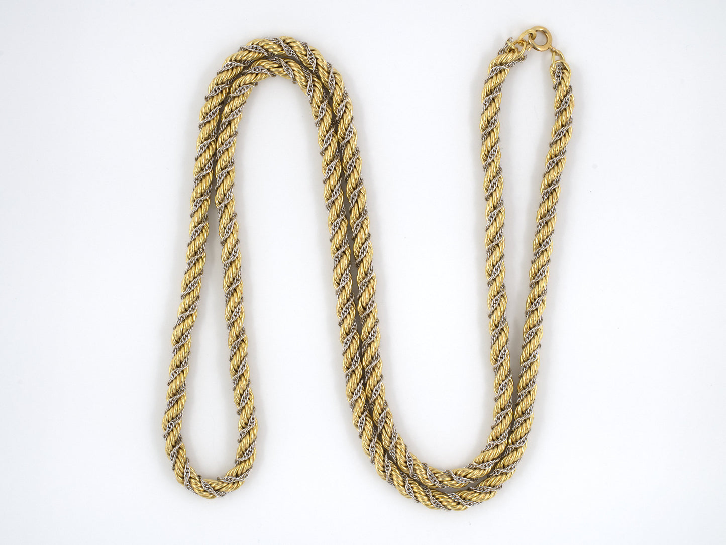 43481 - SOLD - Gold Twisted Rope Chain Necklace