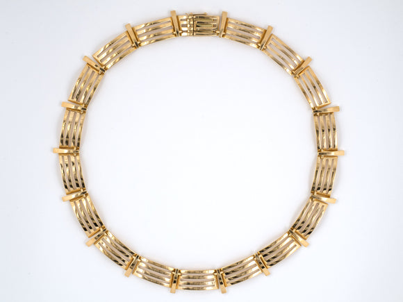 43817 - Circa 1960s Tiffany Gold Rectangle Link Necklace