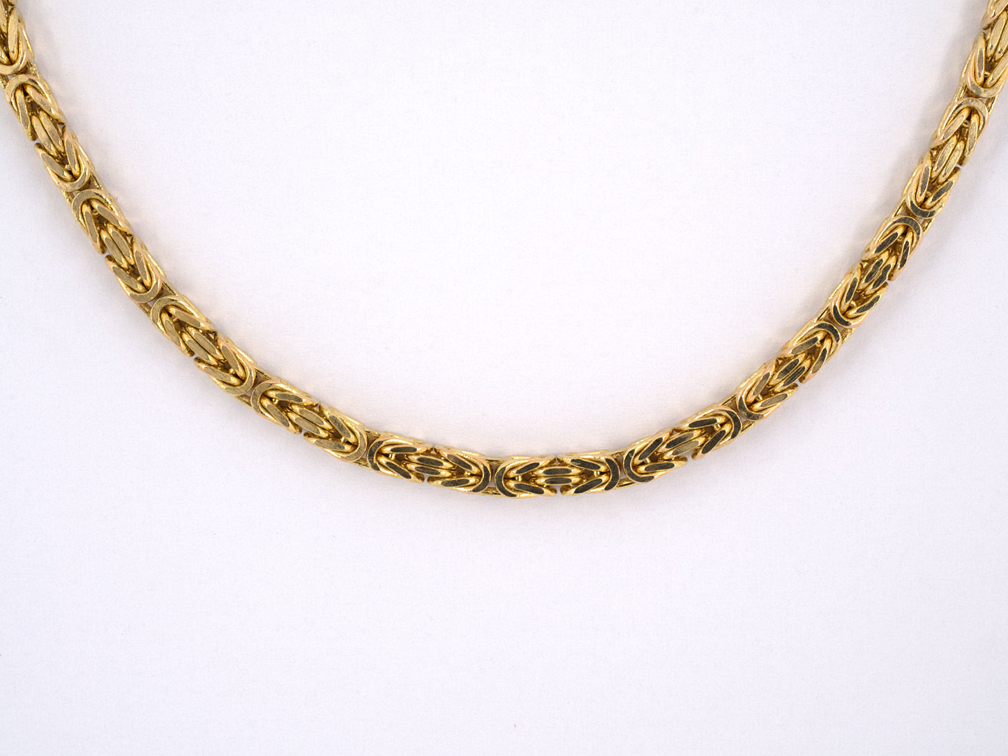 43820 - Gold Square Byzantine Chain Necklace