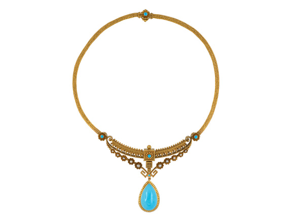 43984 - Victorian Turquoise French Drop Necklace
