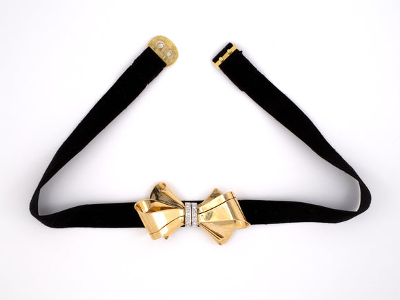 45004 - Circa1940 Larter Gold Diamond Choker Necklace
