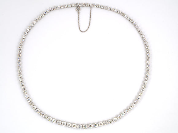 45050 - Edwardian Platinum Diamond Riviere Necklace