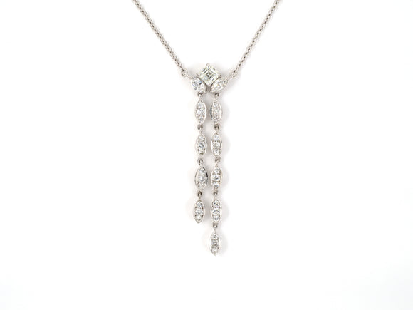 45072 - Circa: 1950s Platinum Diamond Pendant Necklace